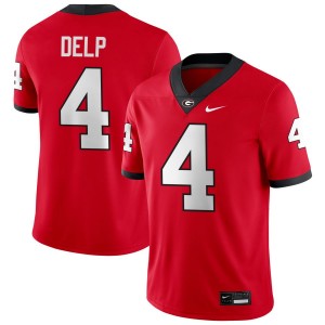 Mens #4 Georgia Oscar Delp College Football Jersey - Red