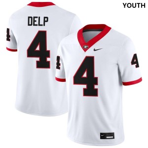 Youth #4 University of Georgia Oscar Delp College Football Jersey - White