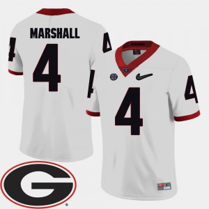 Men #4 Football University of Georgia 2018 SEC Patch Keith Marshall college Jersey - White